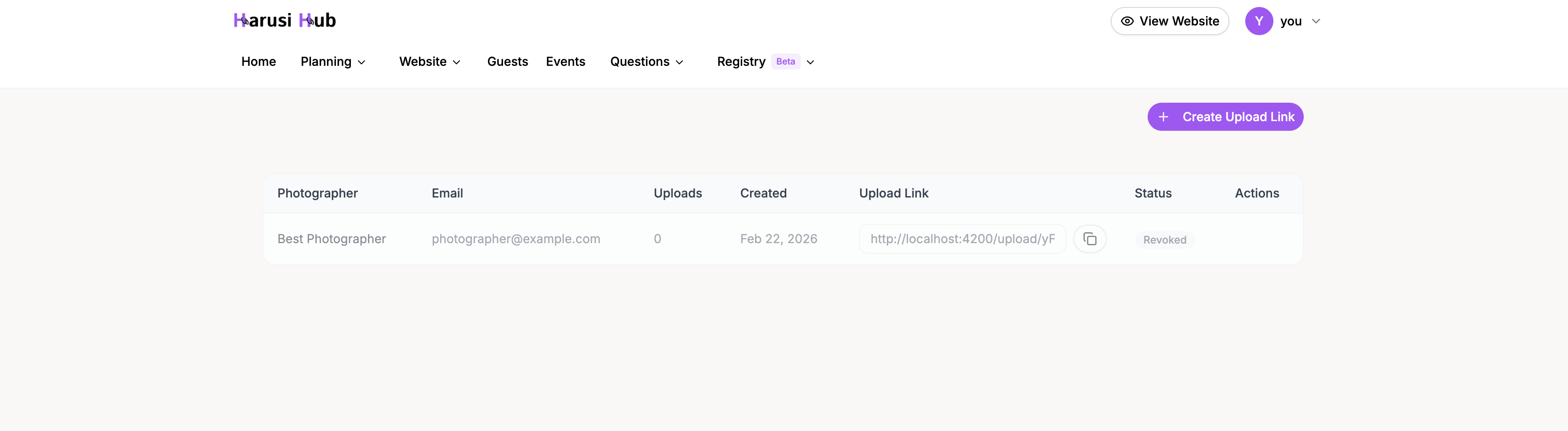 A token showing Revoked status after access was removed