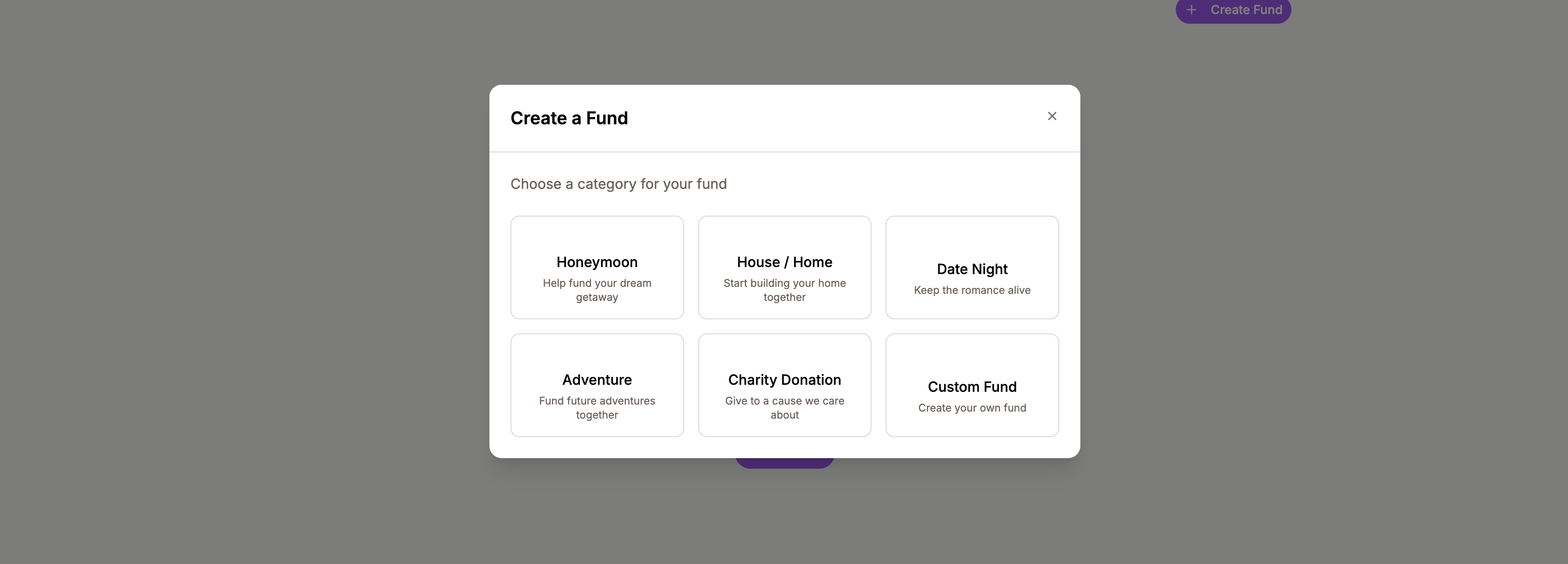 Product card next to a fund card showing the visual difference between the two types